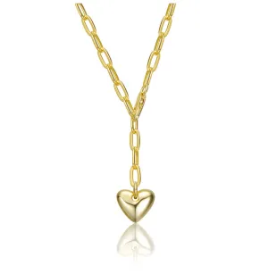 14K Gold Plated with Heart Charm Y Necklace for Kids