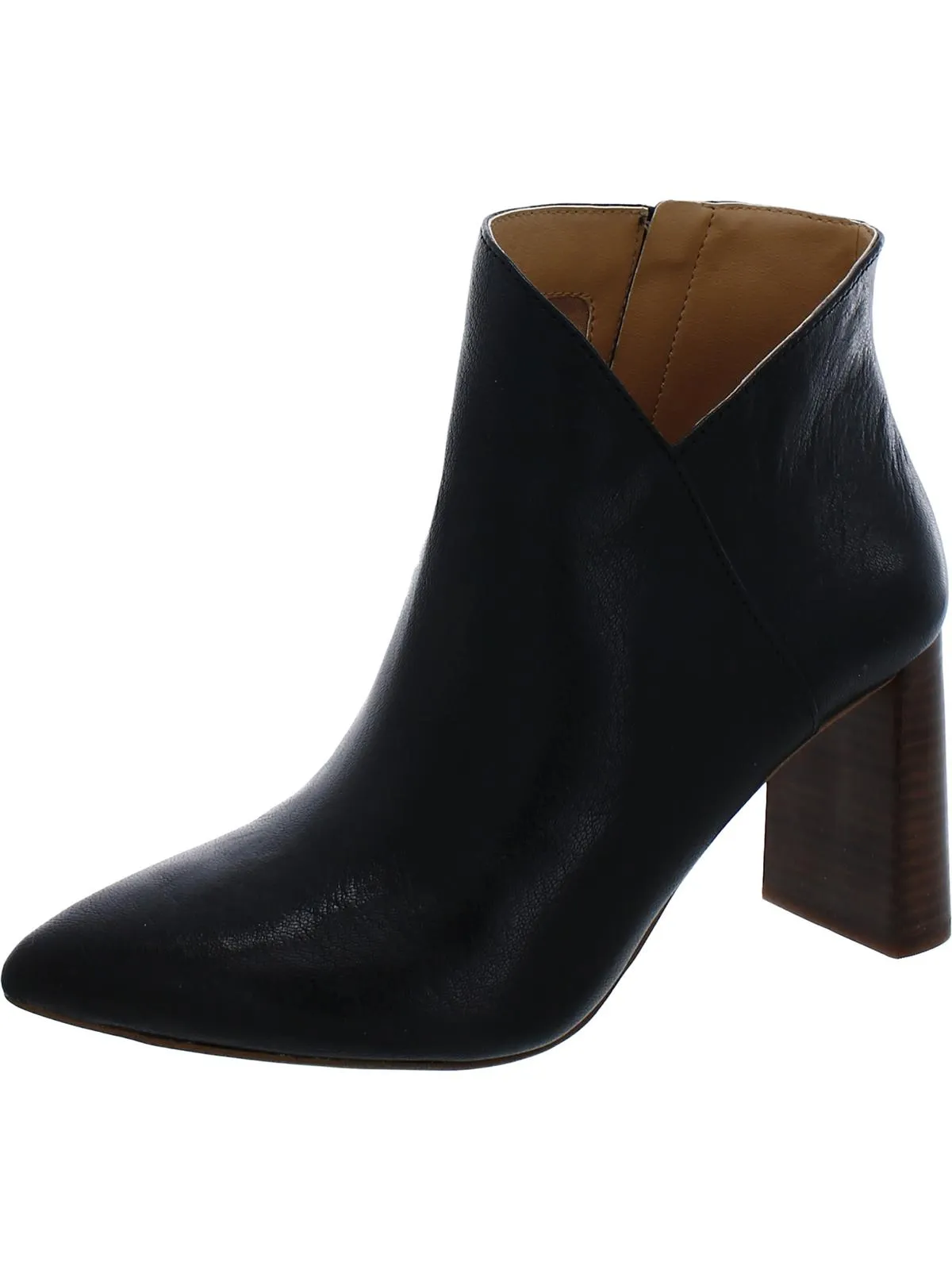 Abrina Womens Leather Block Heel Shooties