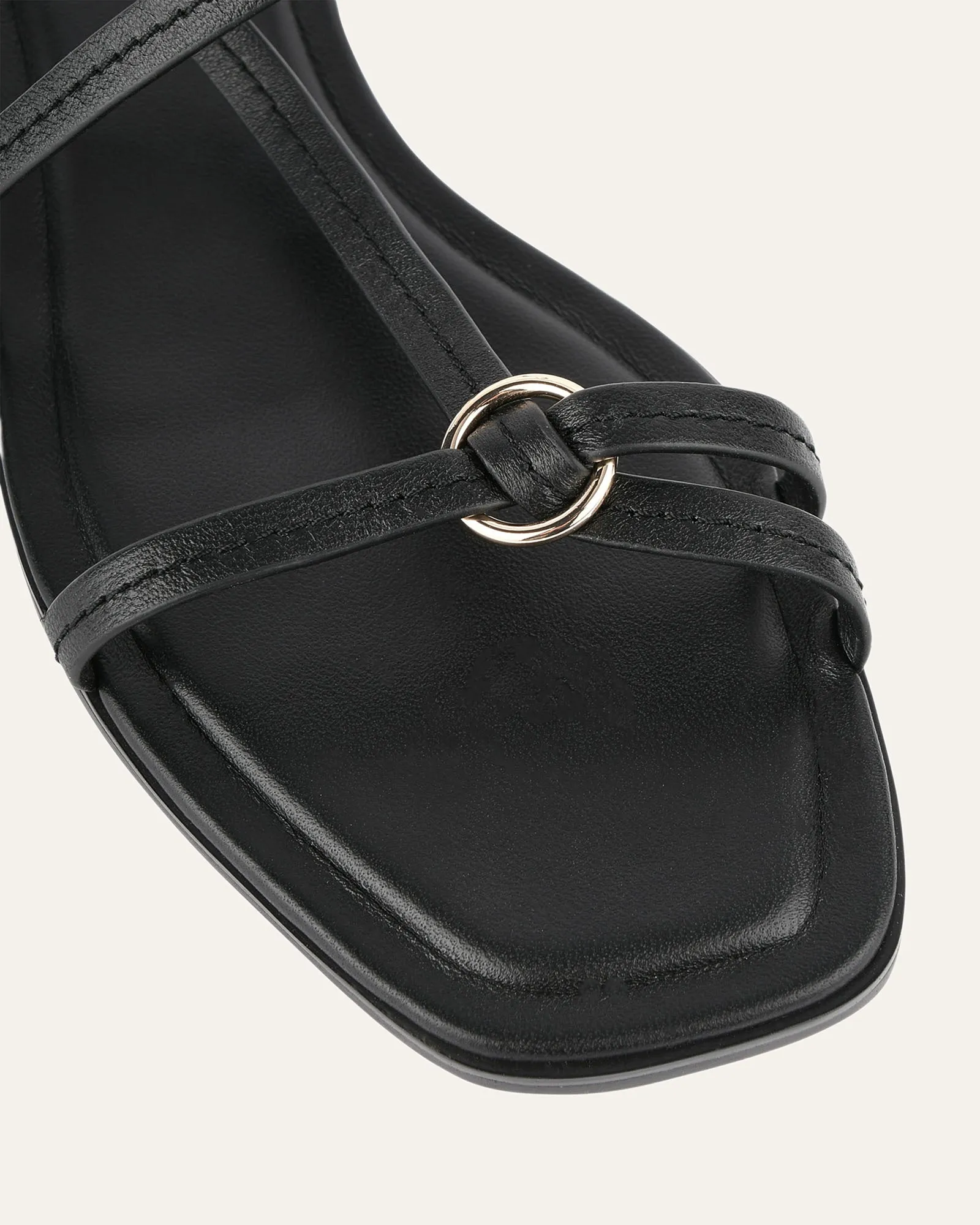 ADDI FLAT SANDALS BLACK LEATHER Jo Mercer