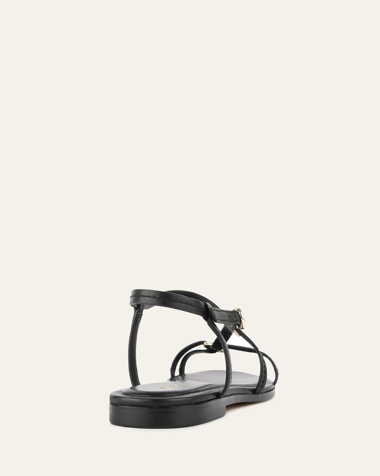 ADDI FLAT SANDALS BLACK LEATHER Jo Mercer
