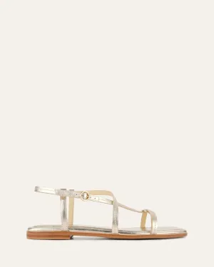 ADDI FLAT SANDALS SOFT GOLD LEATHER Jo Mercer