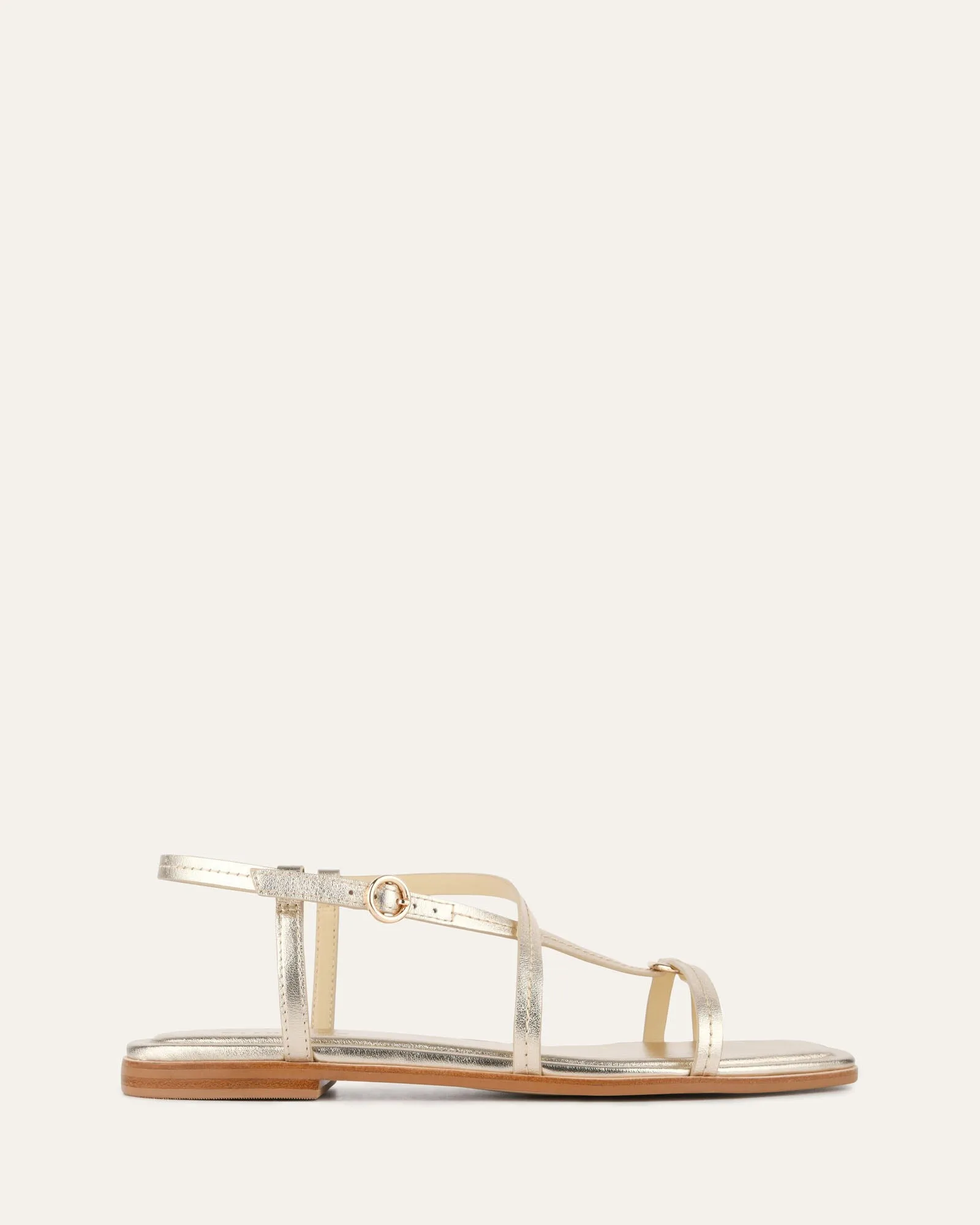 ADDI FLAT SANDALS SOFT GOLD LEATHER Jo Mercer