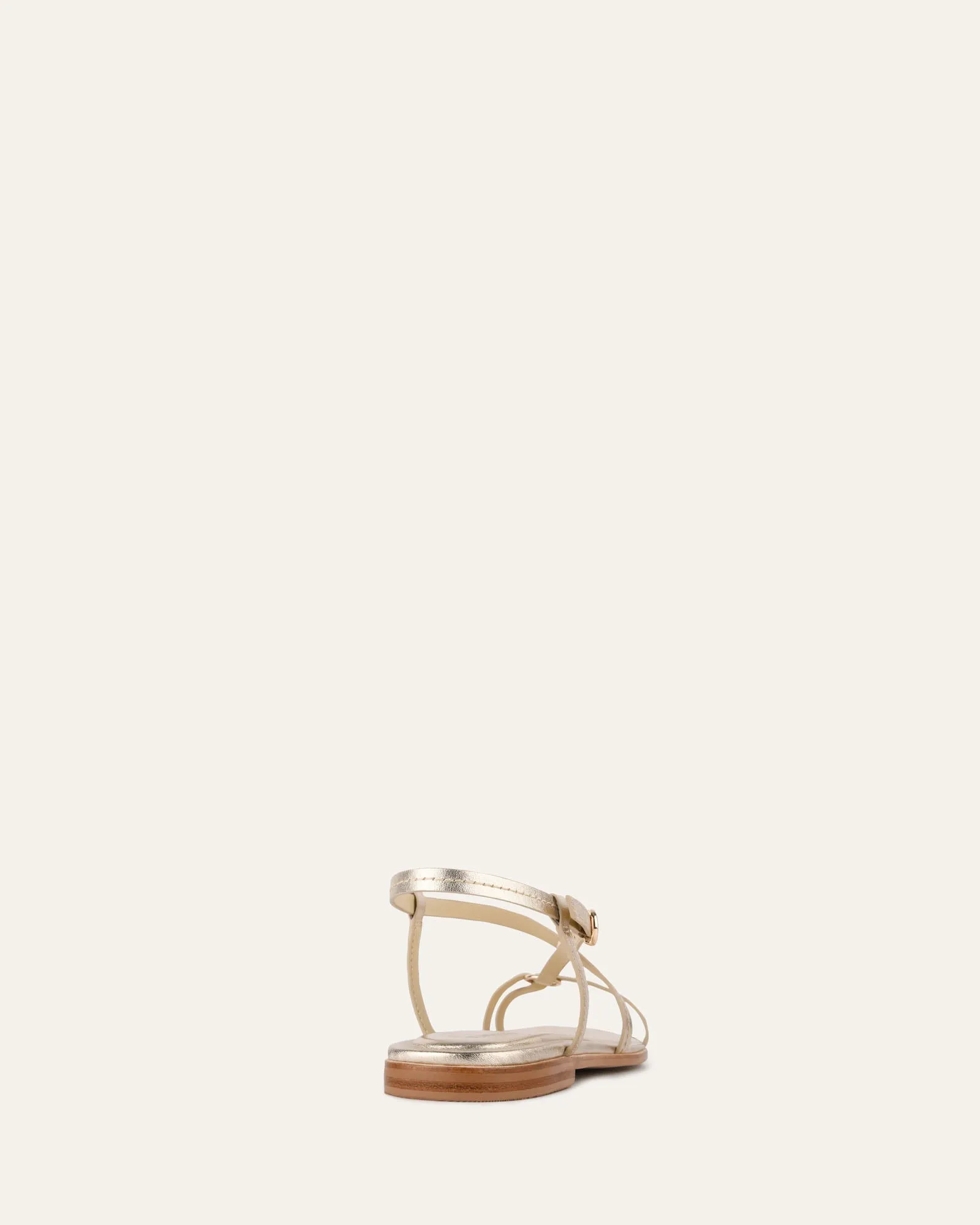 ADDI FLAT SANDALS SOFT GOLD LEATHER Jo Mercer