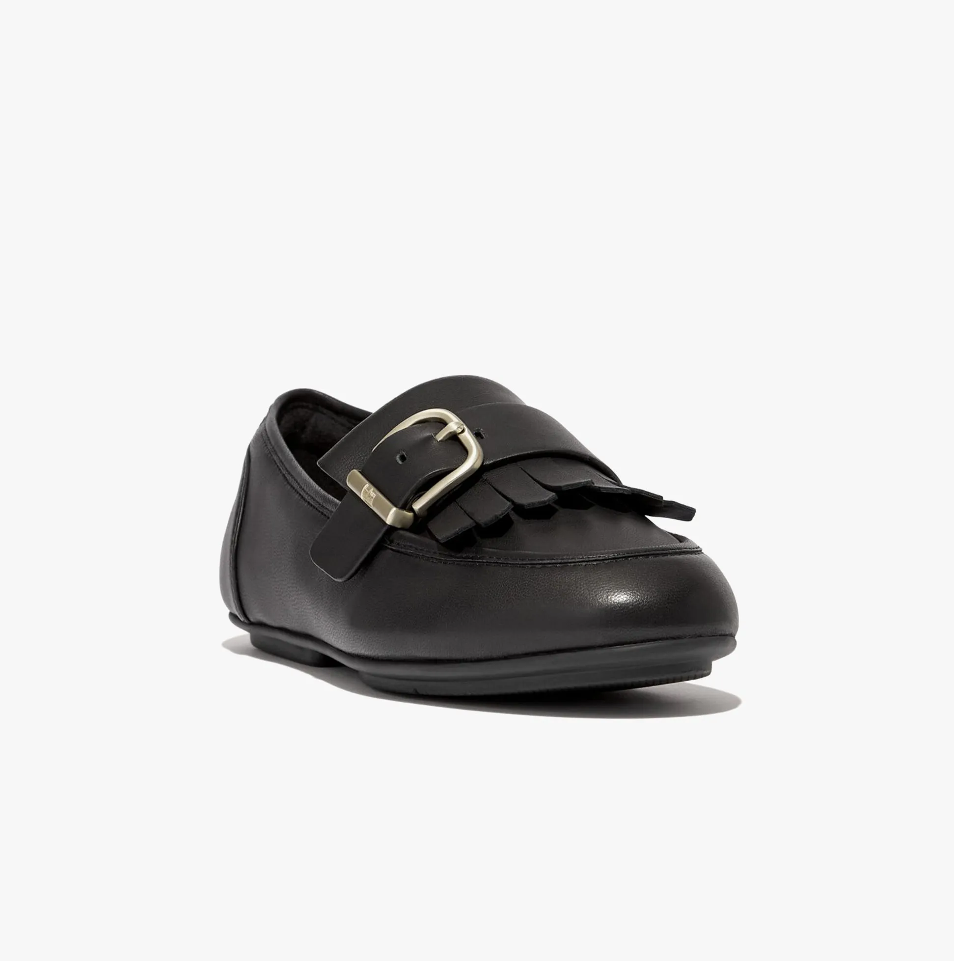 ALLEGRO FRINGE BUCKLED Womens Loafers Black