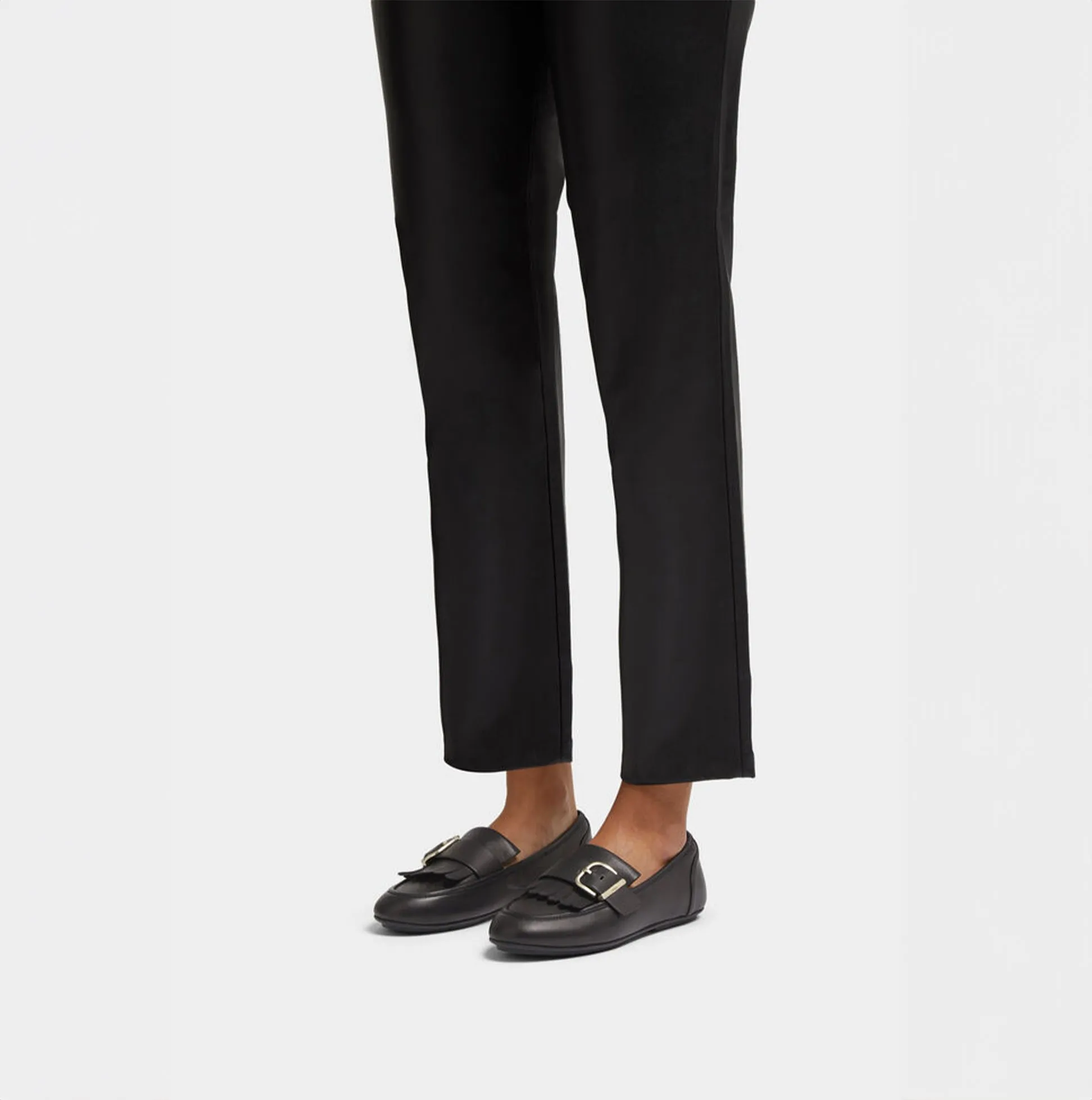 ALLEGRO FRINGE BUCKLED Womens Loafers Black