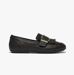 ALLEGRO FRINGE BUCKLED Womens Loafers Black