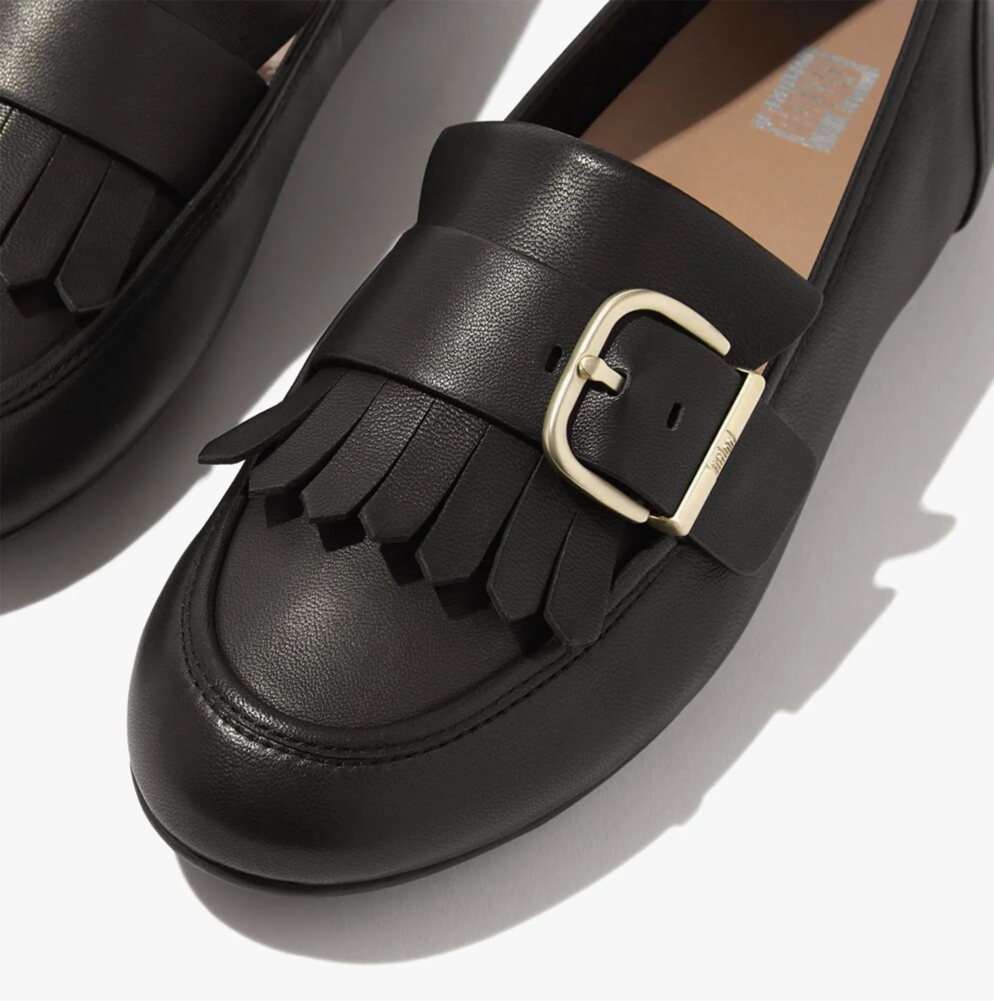 ALLEGRO FRINGE BUCKLED Womens Loafers Black