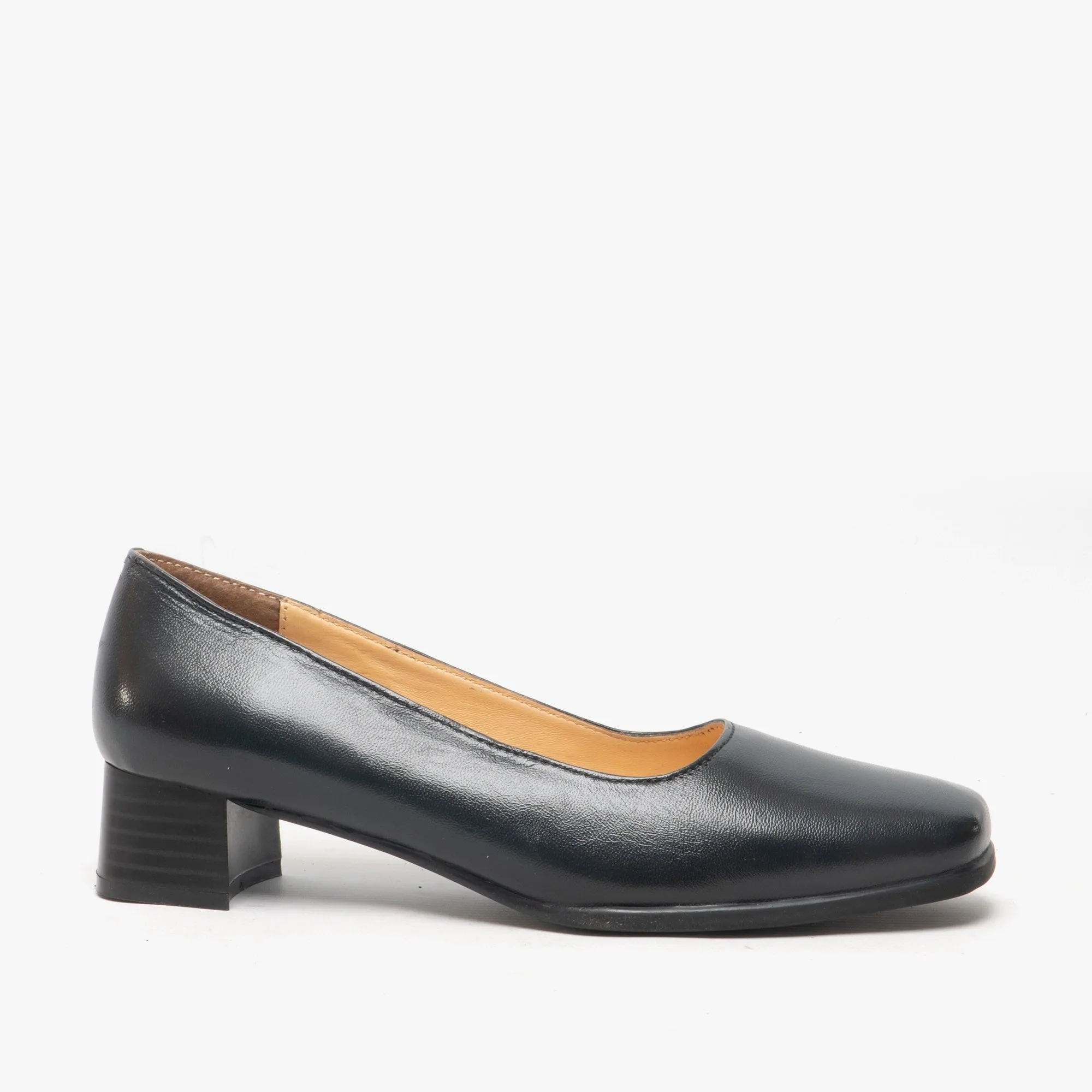 Amblers WALFORD Womens Leather Court Shoes Navy