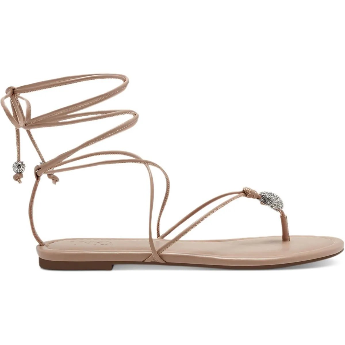 Amille Womens Faux Leather Ankle Tie Strappy Sandals