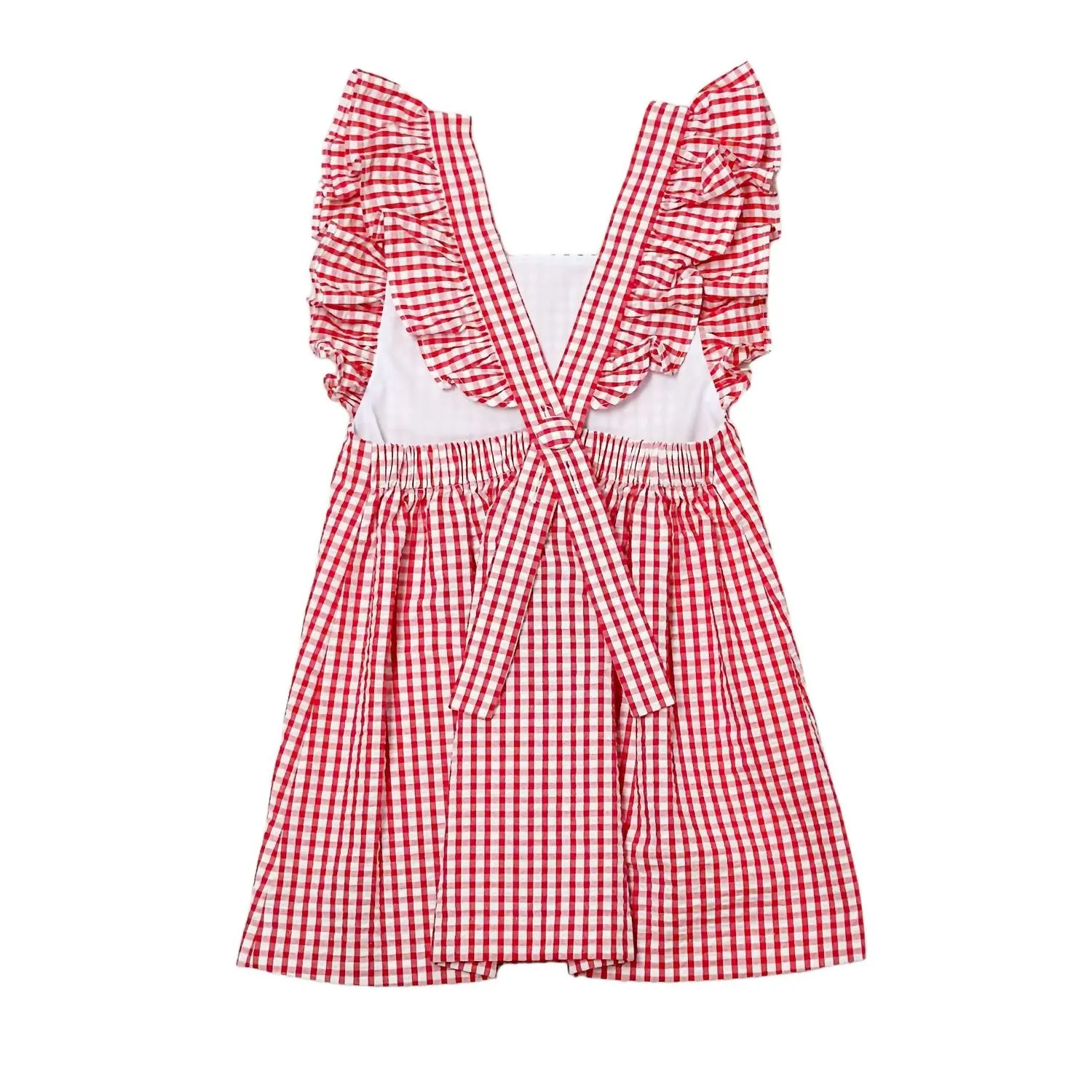 Baby Girls Skye Check Dress In Red