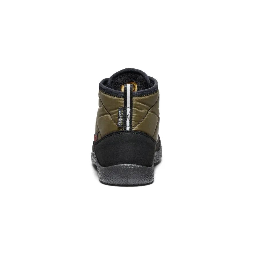 Big Kids' Howser II Waterproof Chukka  |  Dark Olive/Gold Flame KEEN