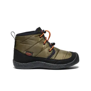 Big Kids' Howser II Waterproof Chukka  |  Dark Olive/Gold Flame KEEN