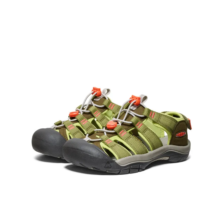 Big Kids' Newport Boundless Sandal  |  Dark Olive/Scarlet Ibis KEEN