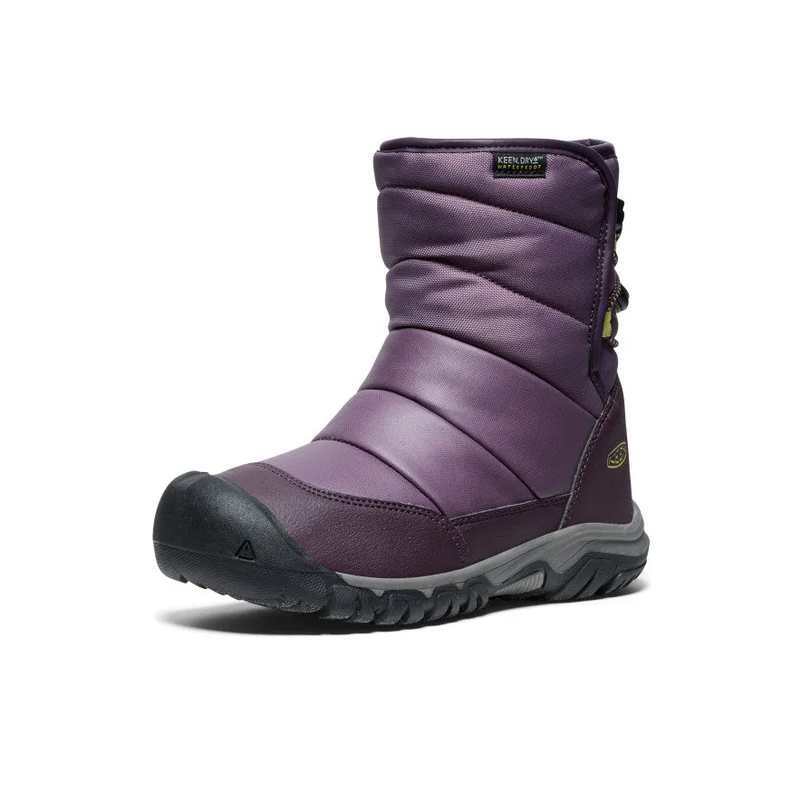 Big Kids' Puffrider Waterproof Winter Boot  |  Black Plum/Daiquiri Green KEEN