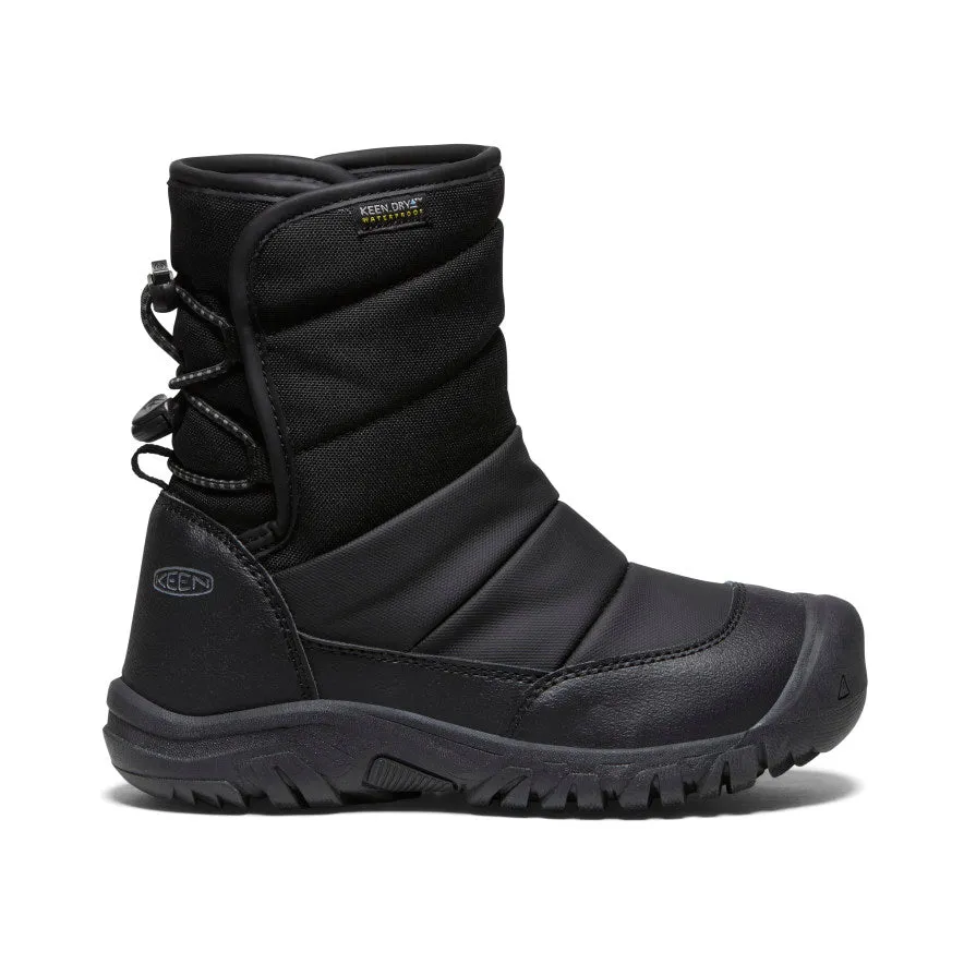 Big Kids' Puffrider Waterproof Winter Boot  |  Black/Steel Grey KEEN