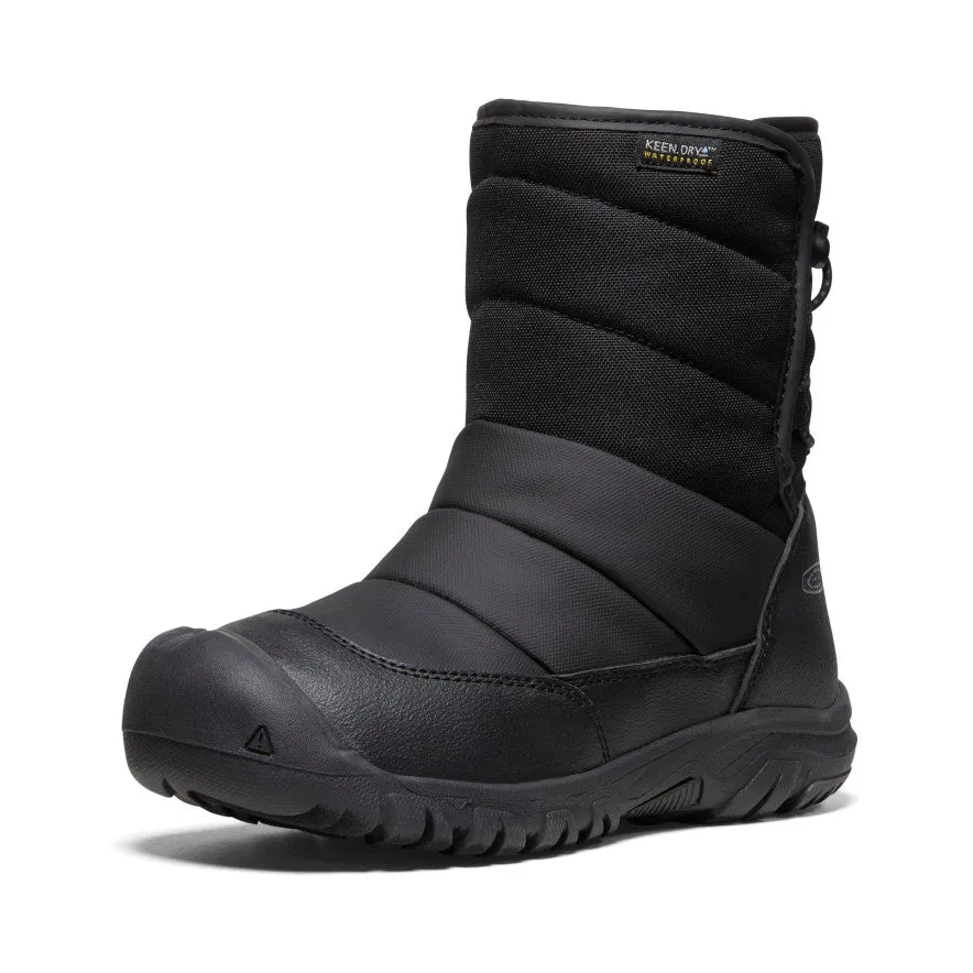Big Kids' Puffrider Waterproof Winter Boot  |  Black/Steel Grey KEEN