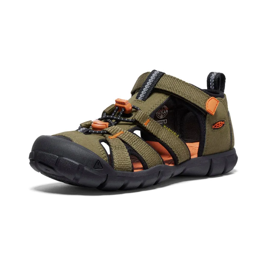 Big Kids' Seacamp II CNX  |  Dark Olive/Gold Flame KEEN