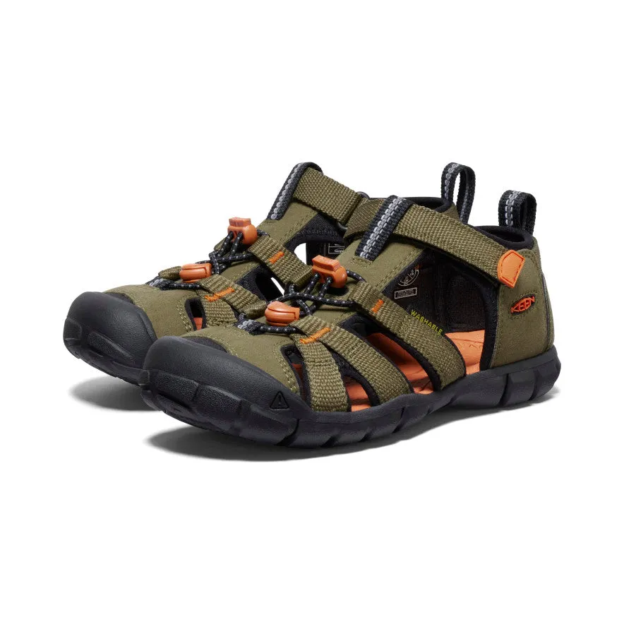 Big Kids' Seacamp II CNX  |  Dark Olive/Gold Flame KEEN