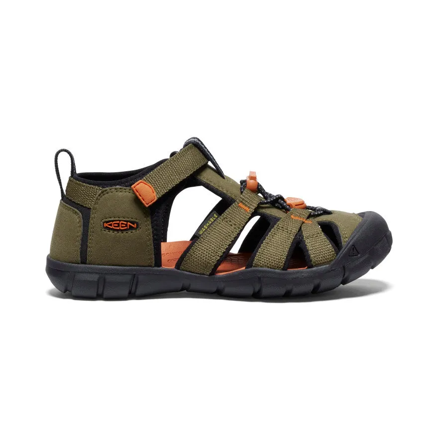 Big Kids' Seacamp II CNX  |  Dark Olive/Gold Flame KEEN