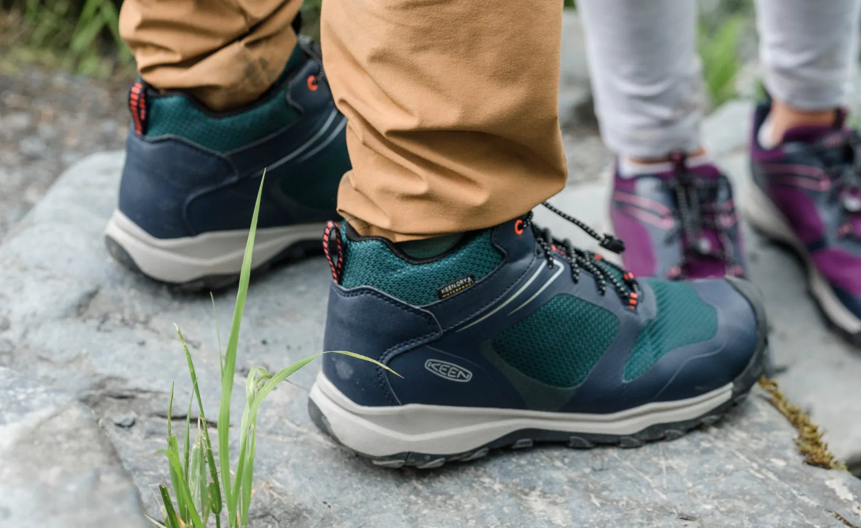Big Kids' Wanduro Waterproof Boot  |  Fjord Blue/Fuchsia Purple KEEN