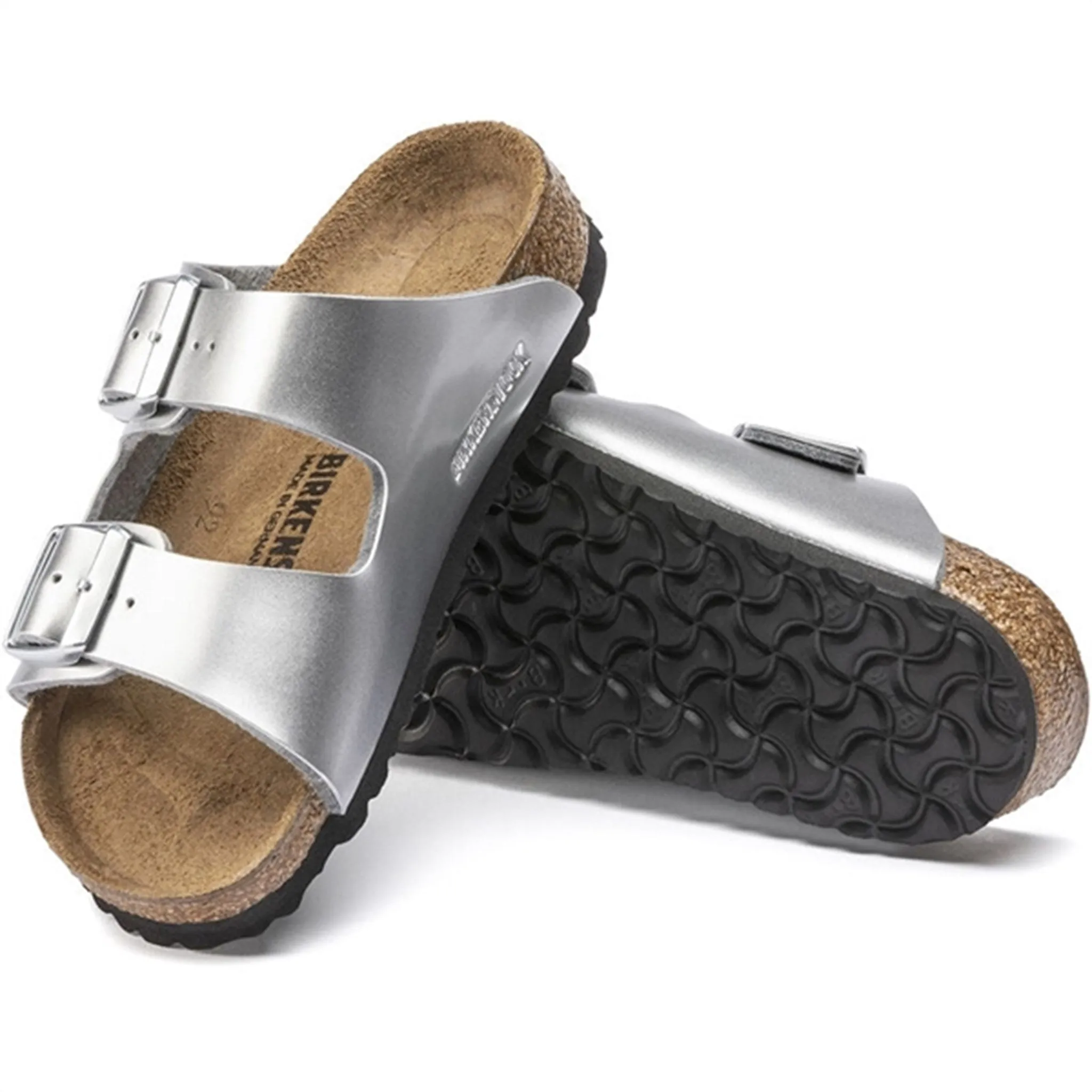 Birkenstock Arizona Kids BF Electric Metallic Silver Sandals