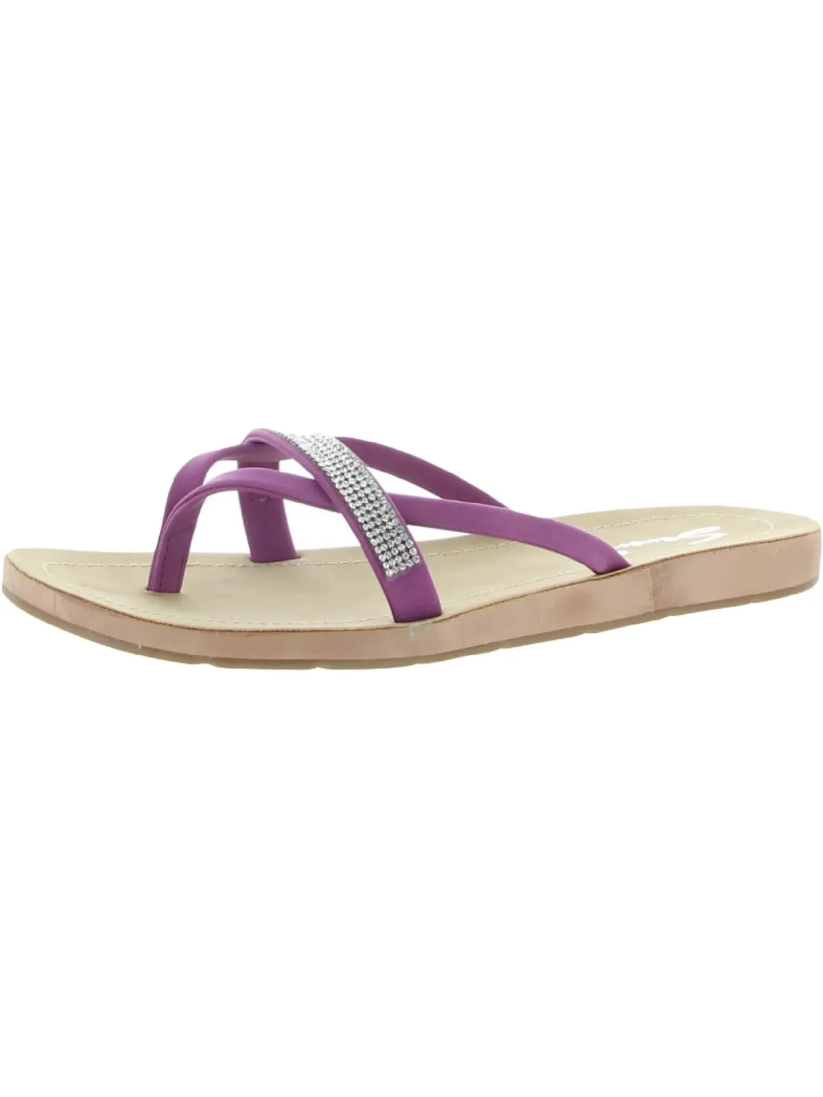 Bondi Caramel Womens Faux Leather Embellished Thong Sandals