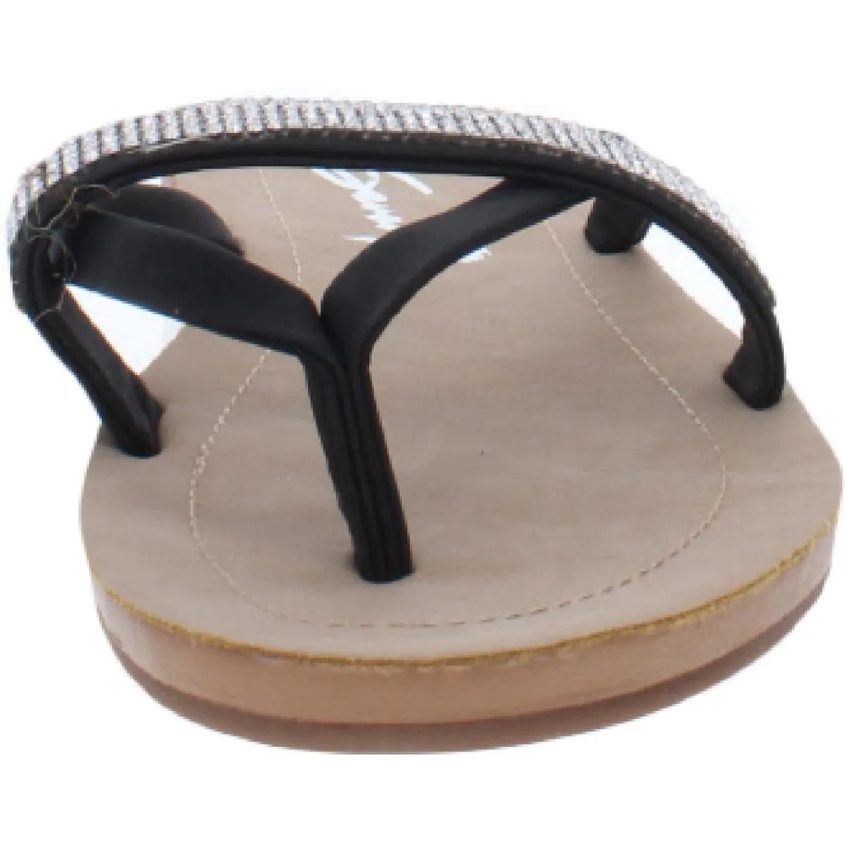 Bondi Caramel Womens Faux Leather Embellished Thong Sandals
