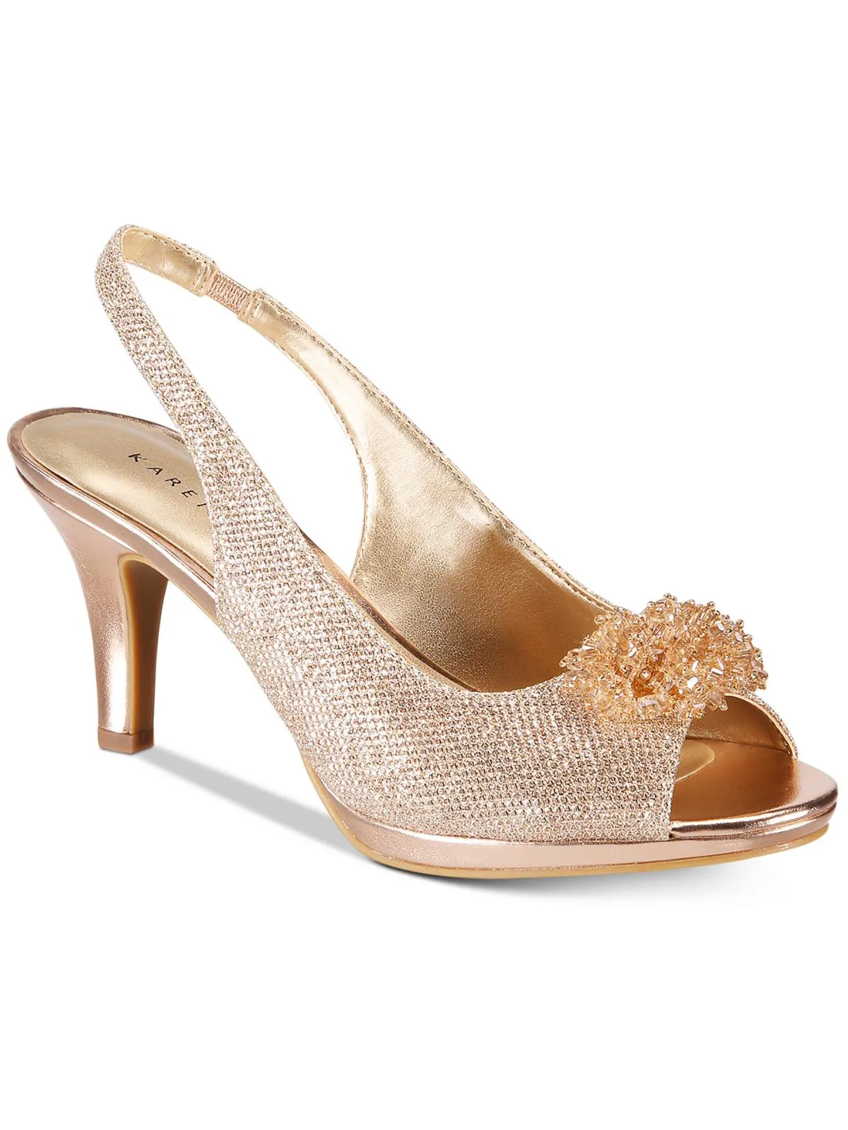 Breena Womens Embellished Open Toe Heel Sandals