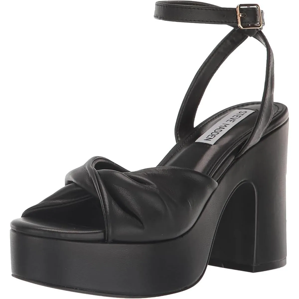 Caelan Womens Suede Block Heel Platform Sandals