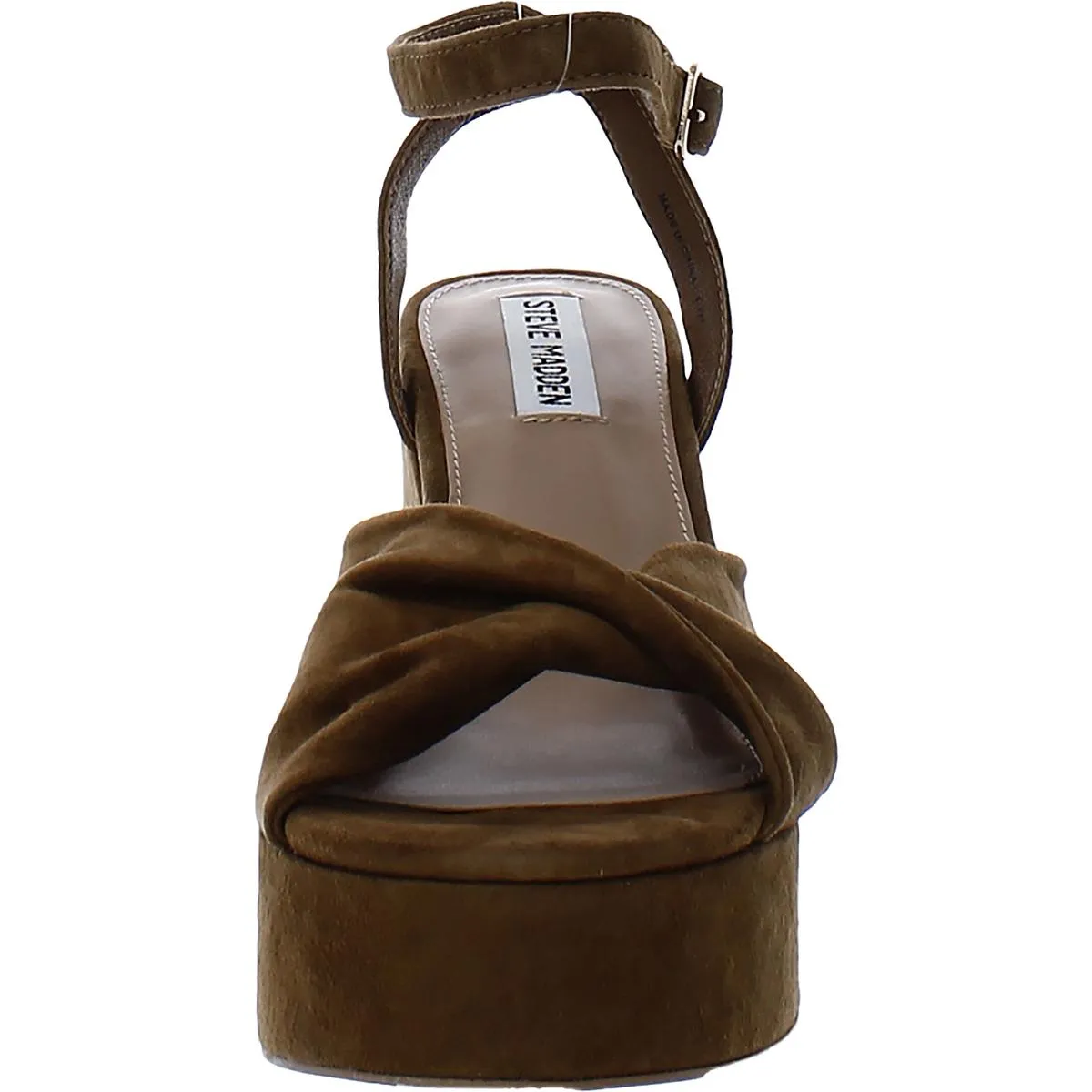 Caelan Womens Suede Block Heel Platform Sandals