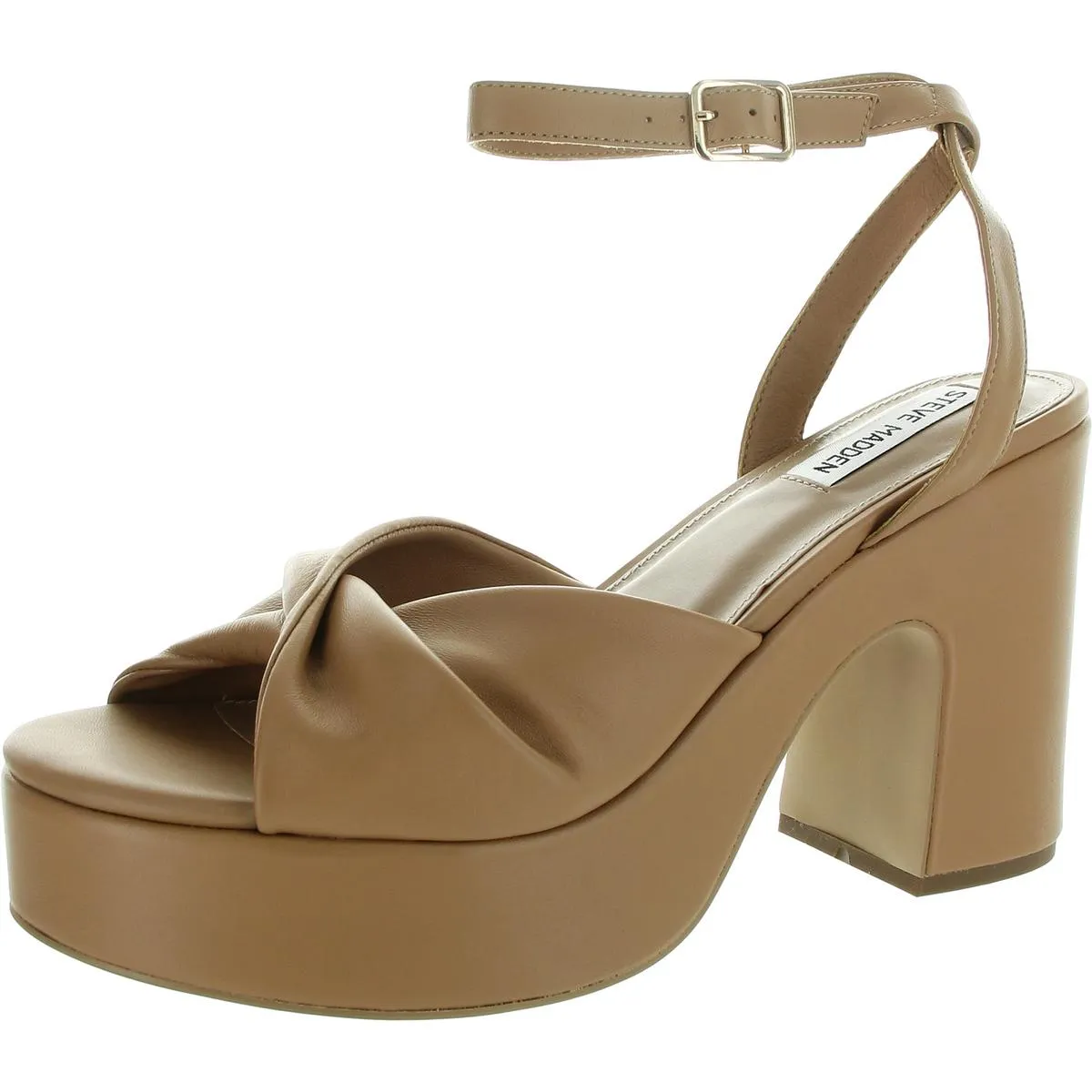 Caelan Womens Suede Block Heel Platform Sandals