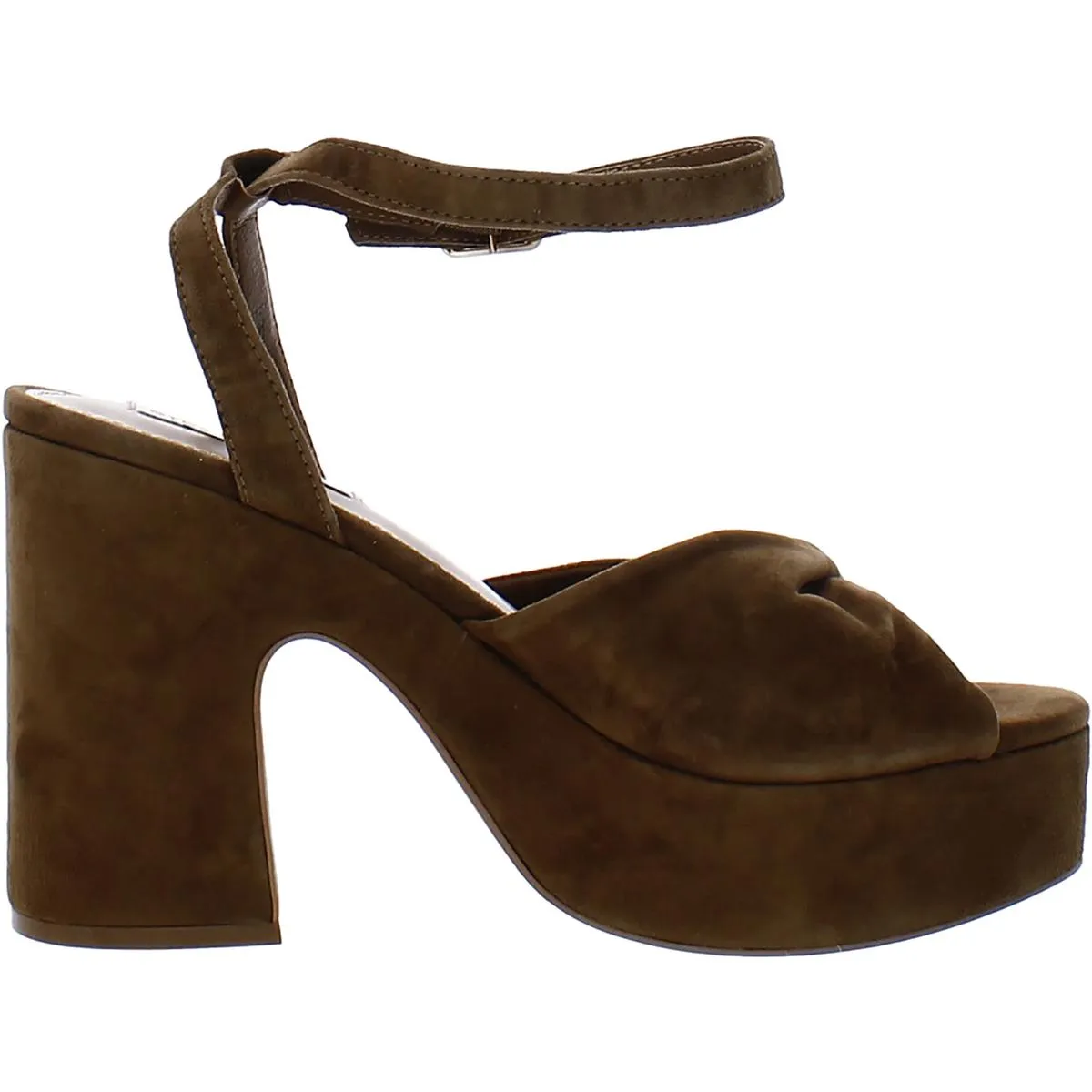Caelan Womens Suede Block Heel Platform Sandals