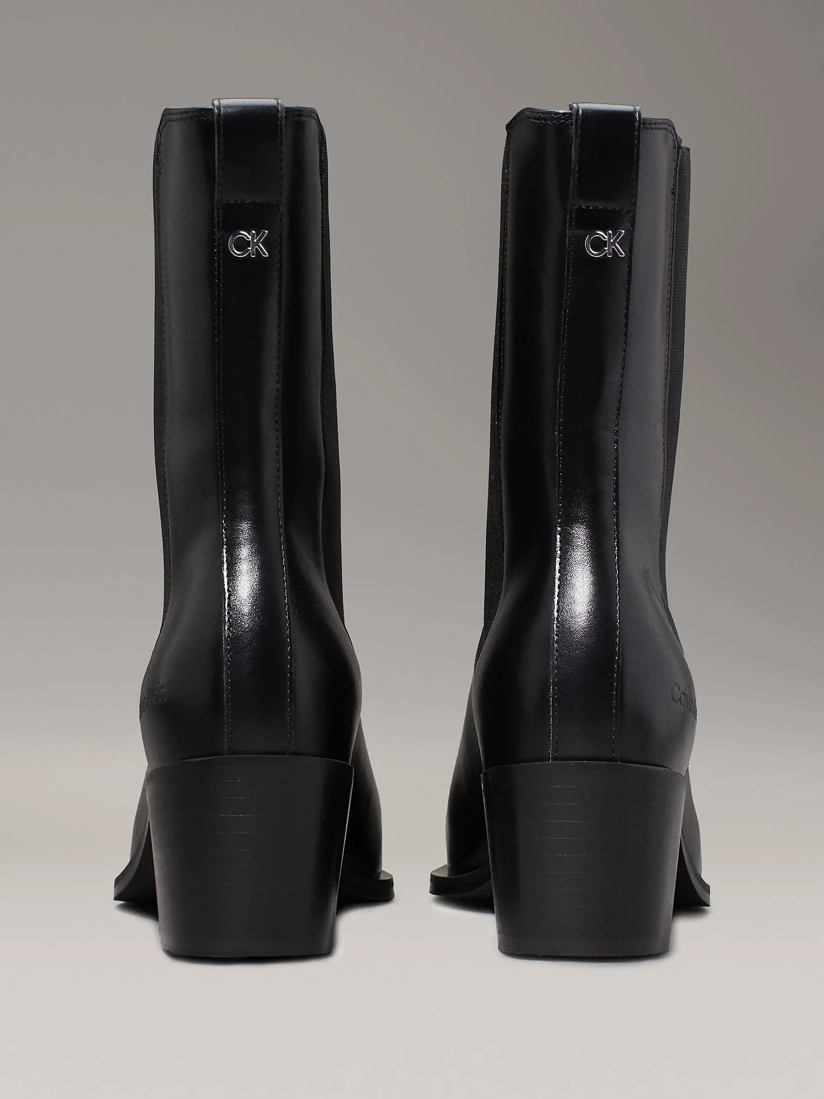 Calvin Klein HEEL Womens Cowboy Boots Ck Black
