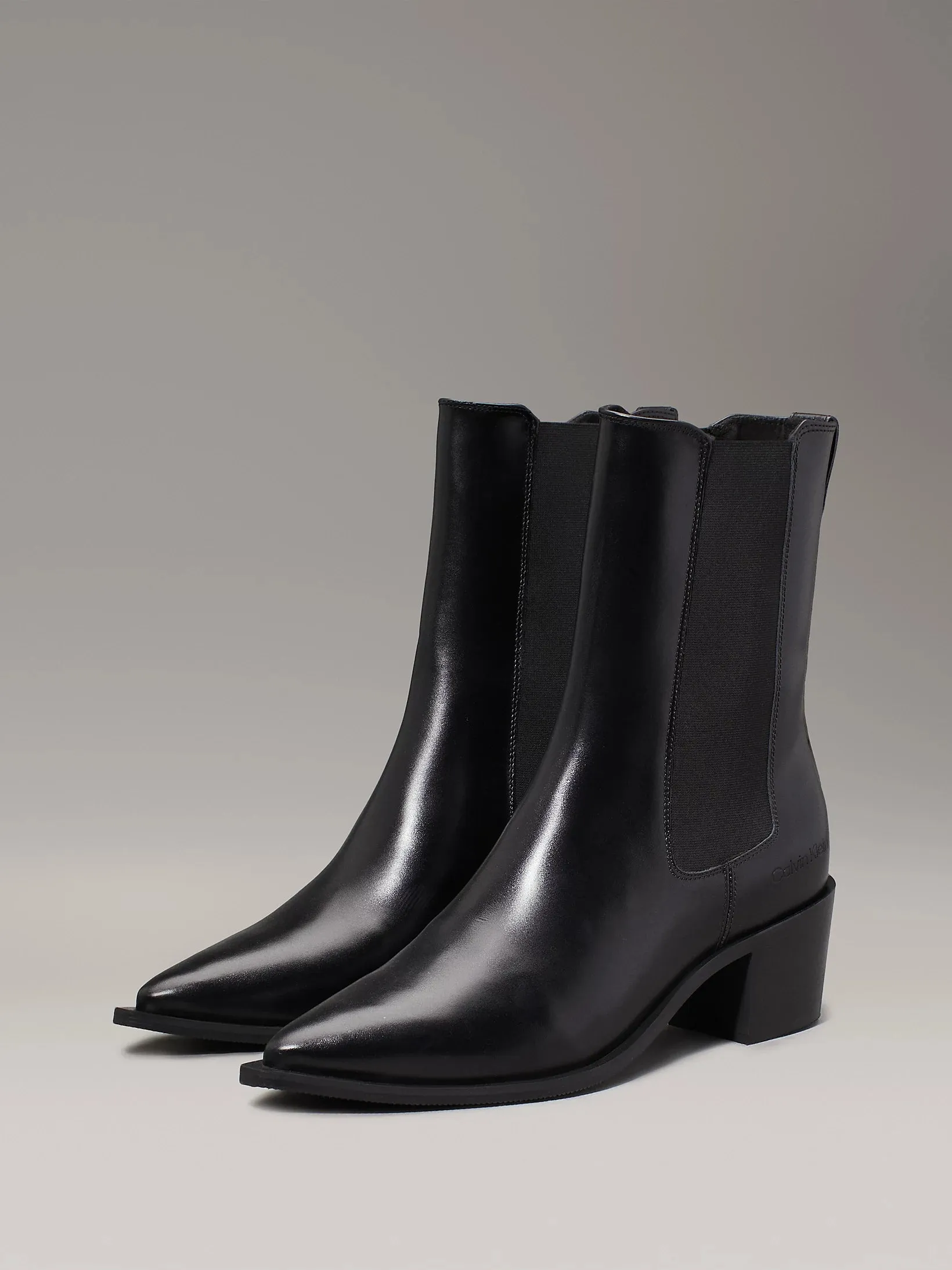 Calvin Klein HEEL Womens Cowboy Boots Ck Black