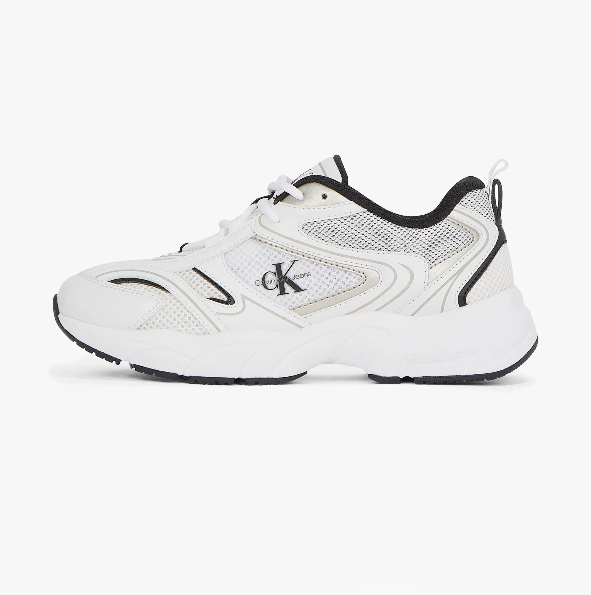 Calvin Klein RETRO TENNIS MESH Womens Trainers Bright White/Black