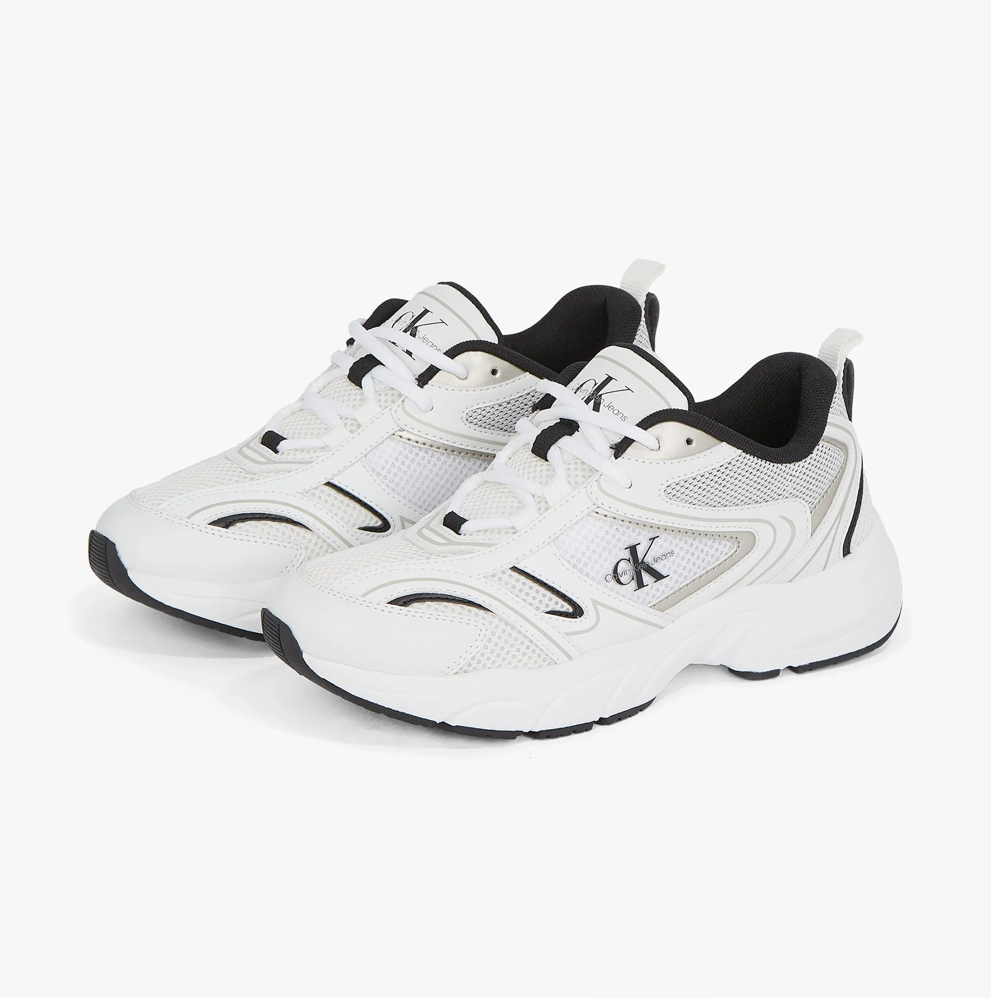 Calvin Klein RETRO TENNIS MESH Womens Trainers Bright White/Black