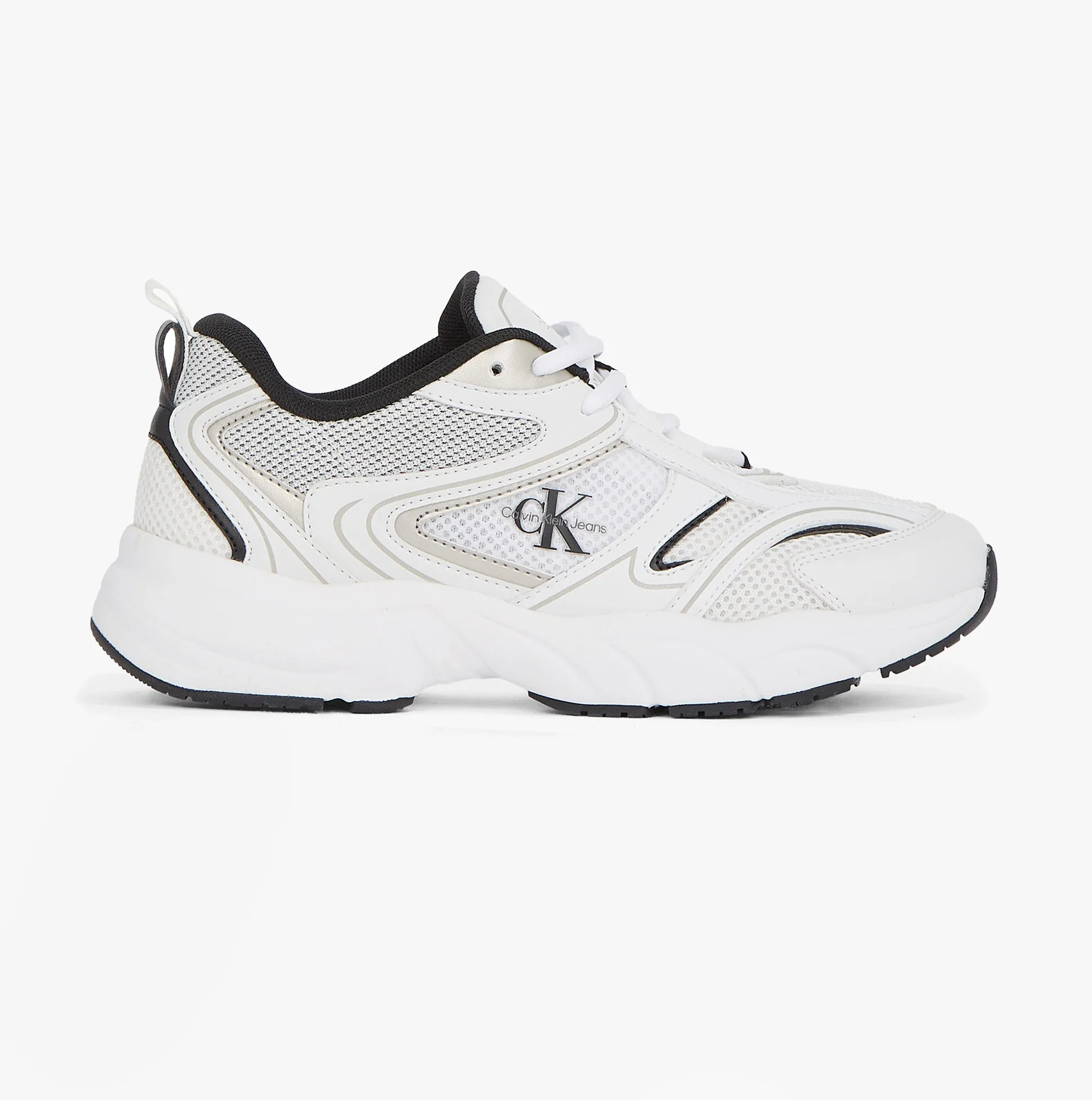Calvin Klein RETRO TENNIS MESH Womens Trainers Bright White/Black