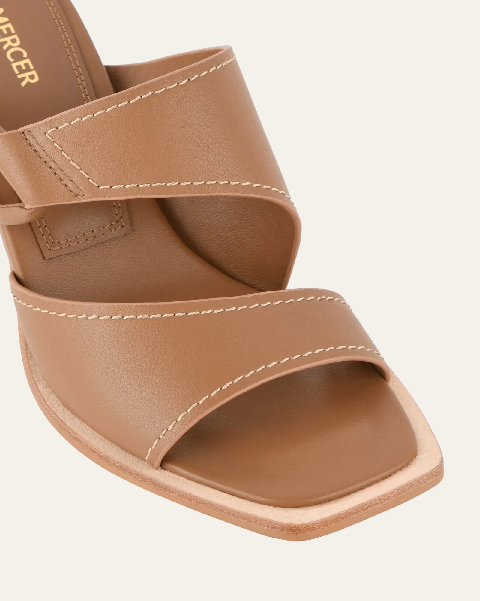CAMMY MID HEEL SANDALS TAN LEATHER Jo Mercer