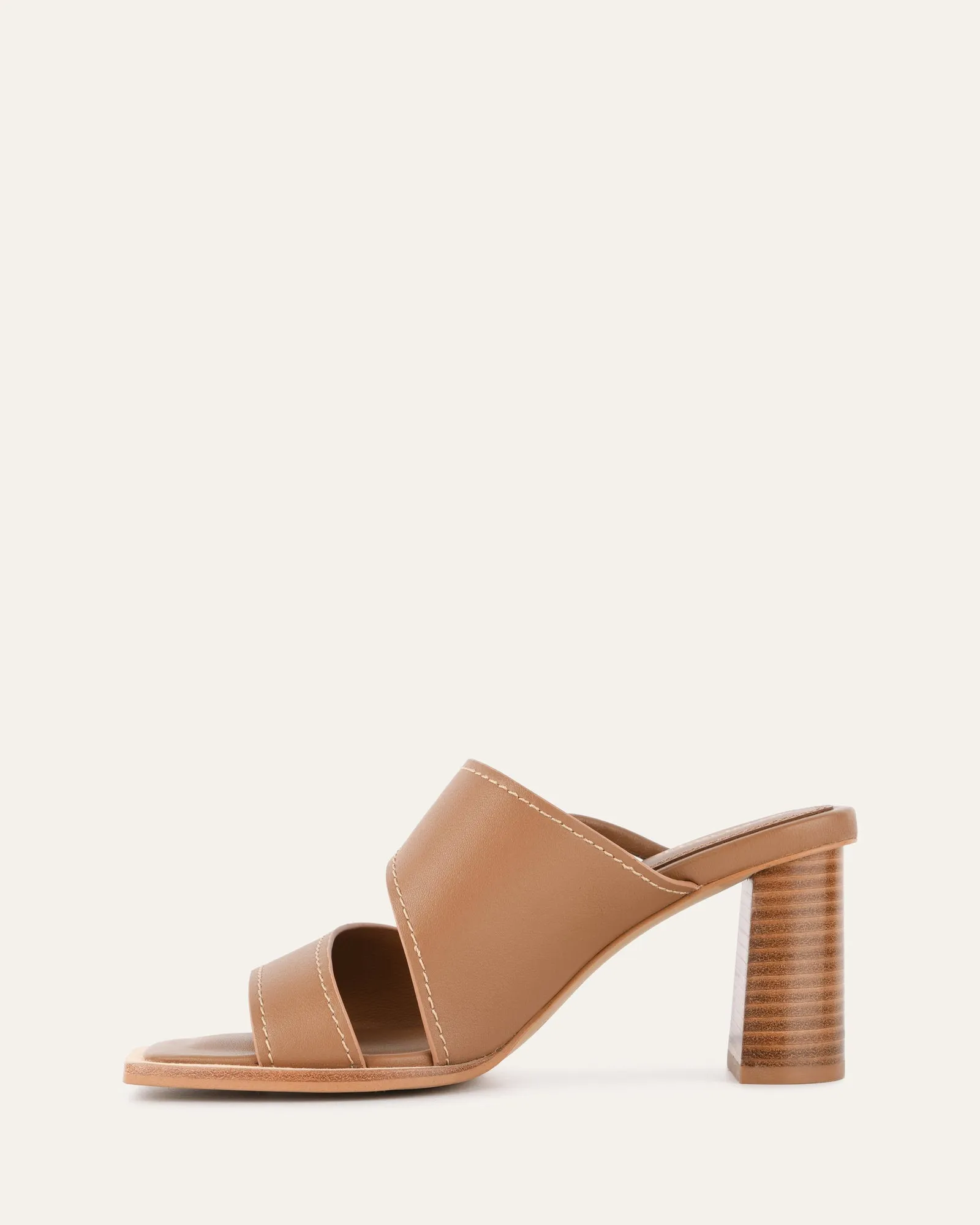 CAMMY MID HEEL SANDALS TAN LEATHER Jo Mercer