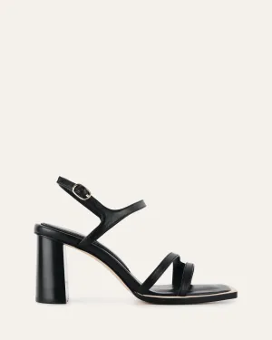 CASEY HIGH HEEL SANDAL BLACK LEATHER Jo Mercer