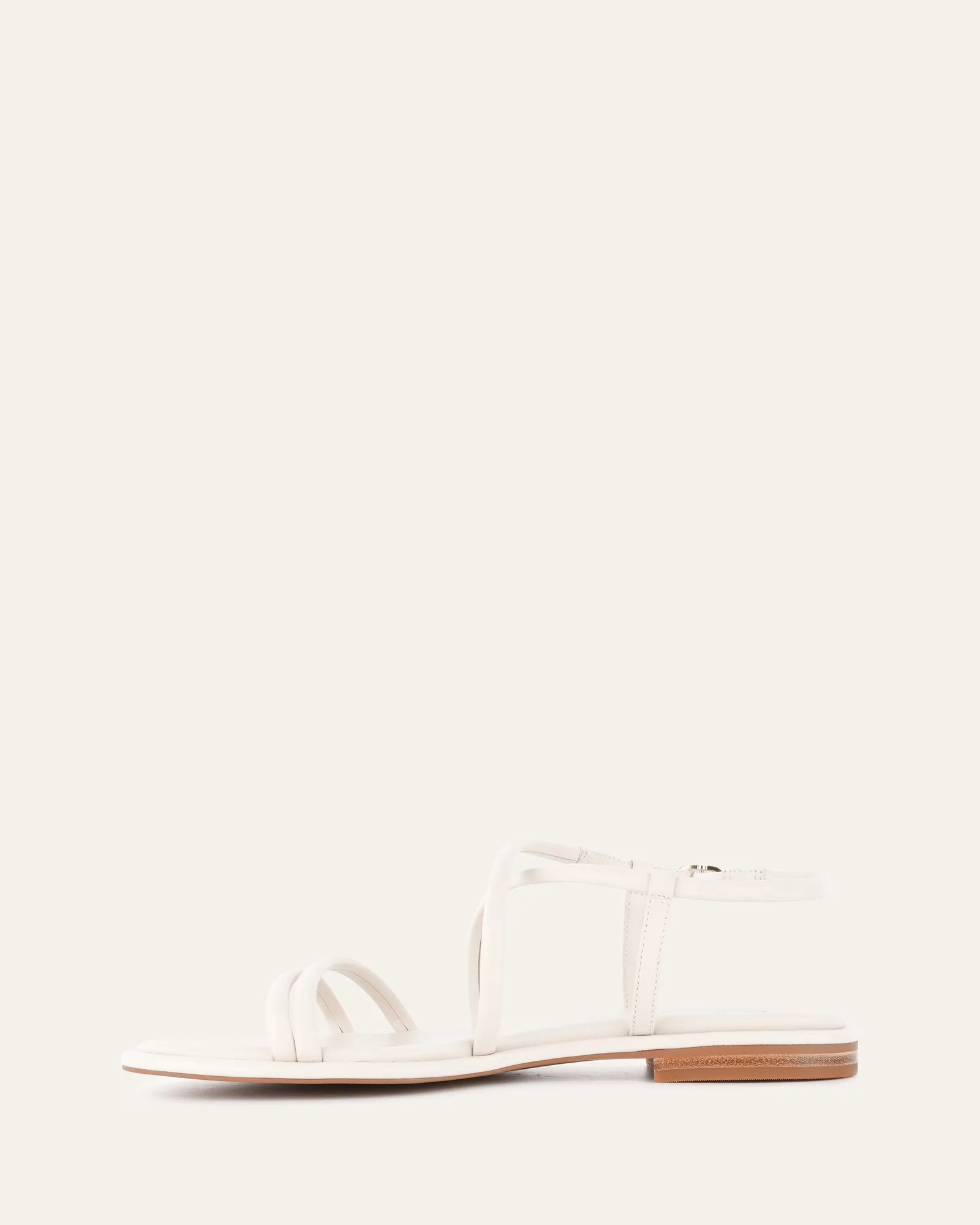CATALINA FLAT SANDALS OFF WHITE LEATHER Jo Mercer