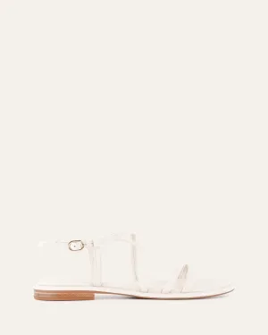 CATALINA FLAT SANDALS OFF WHITE LEATHER Jo Mercer
