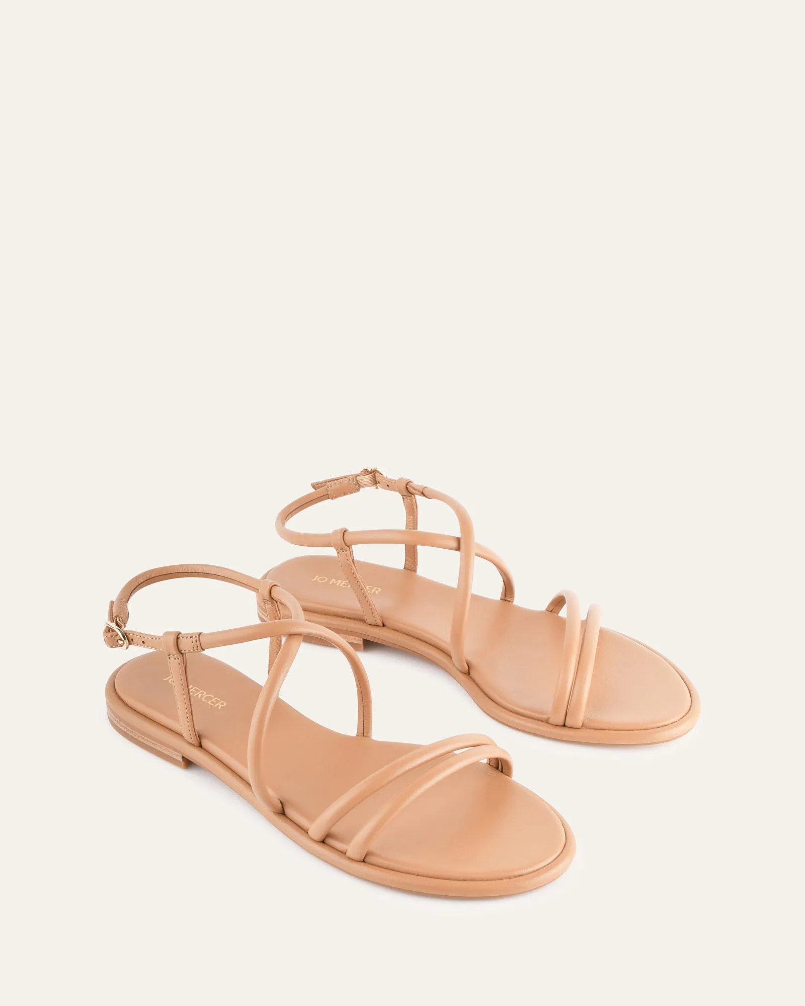 CATALINA FLAT SANDALS TOFFEE LEATHER Jo Mercer