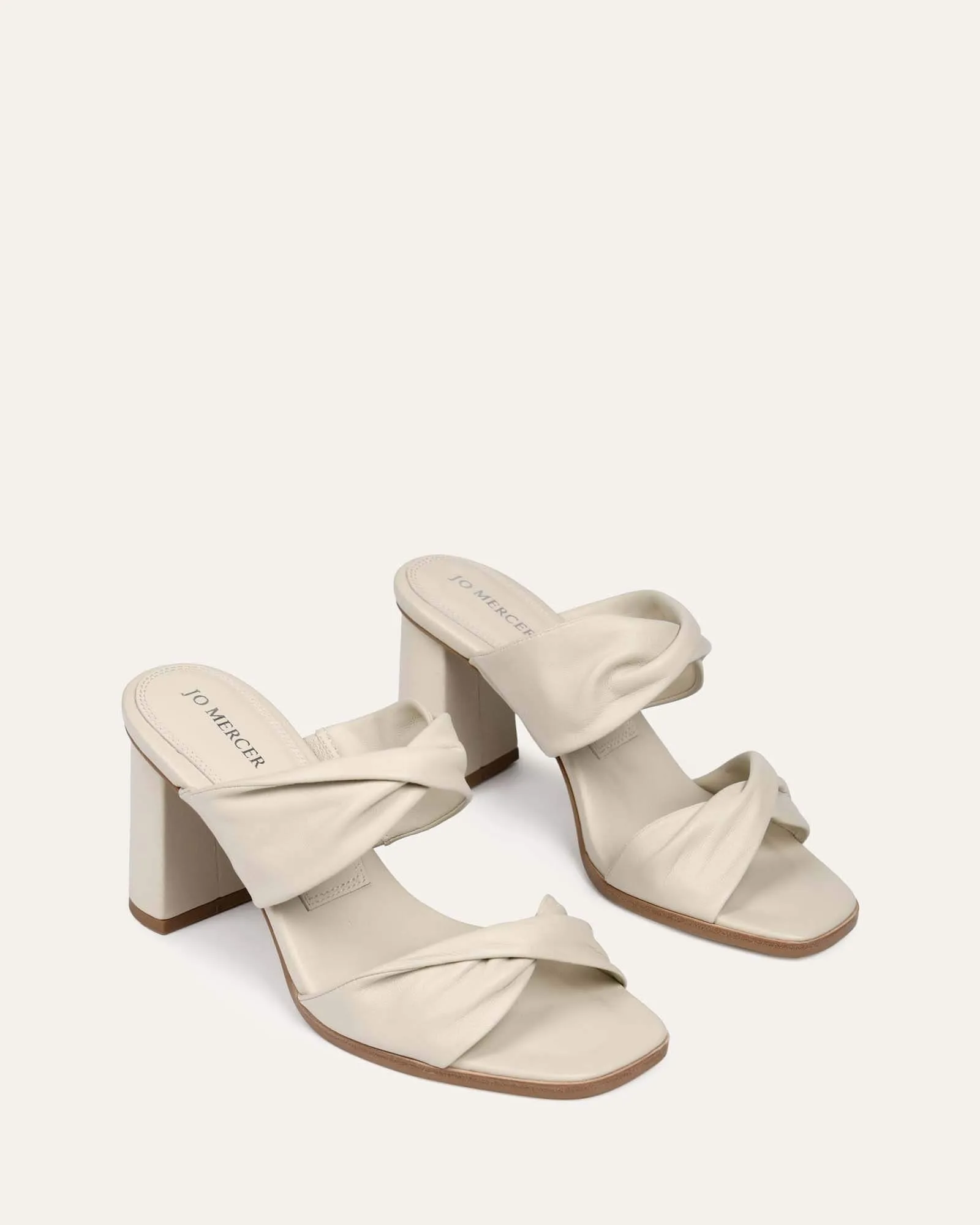 CAYLIE HIGH HEEL SANDALS BONE LEATHER Jo Mercer