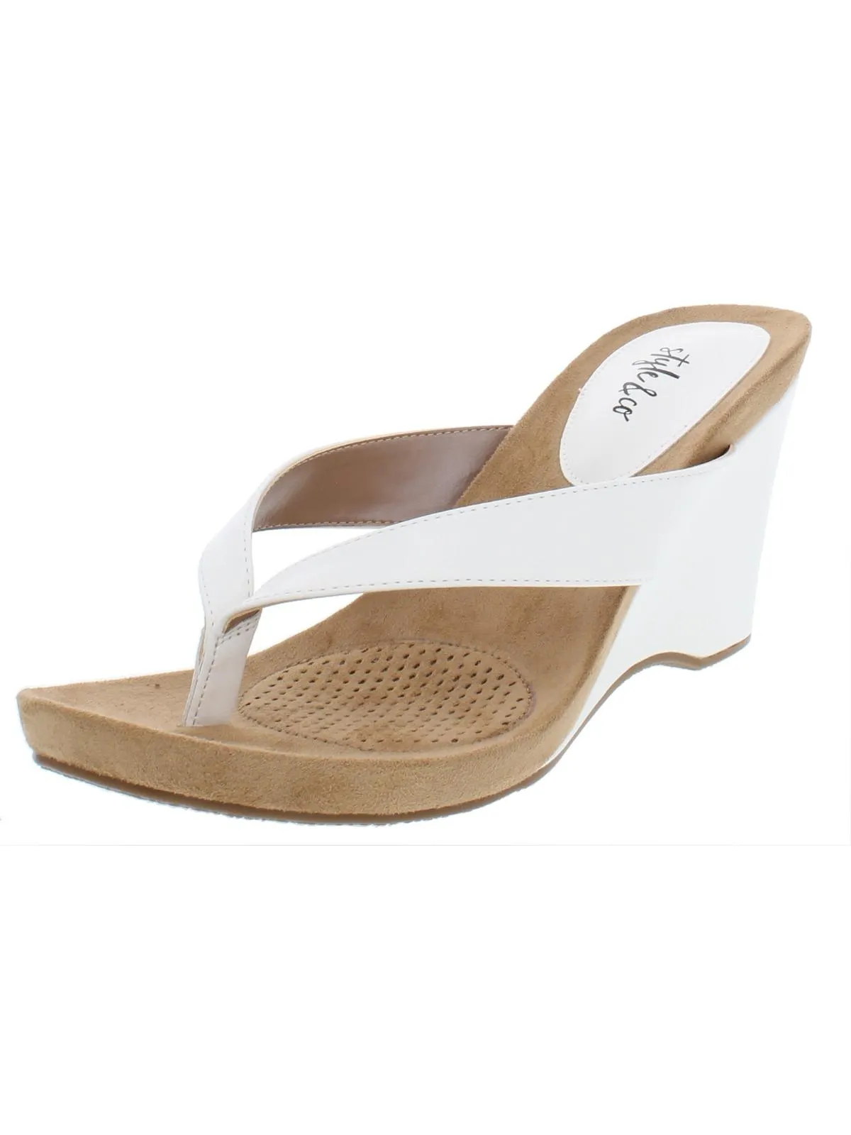 Chicklet Womens Thong Wedge Sandals