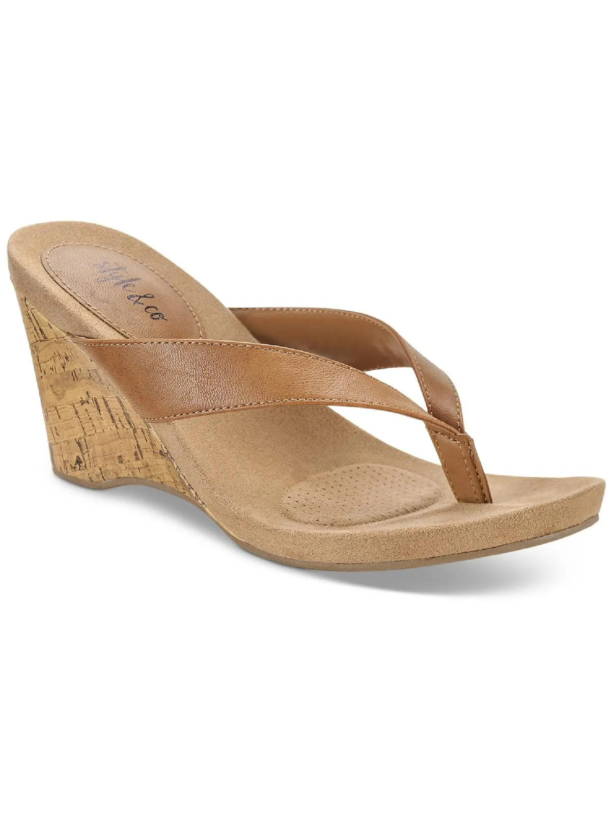 Chicklet Womens Thong Wedge Sandals