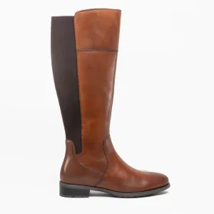 Cipriata SILVIA Womens Leather Zip High Leg Boots Tan