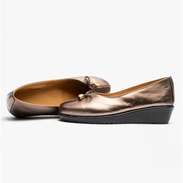 Comfortology DIONE Womens Leather Ballerina Shoes Bronze