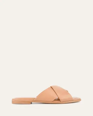 CYRA FLAT SANDALS TOFFEE LEATHER Jo Mercer