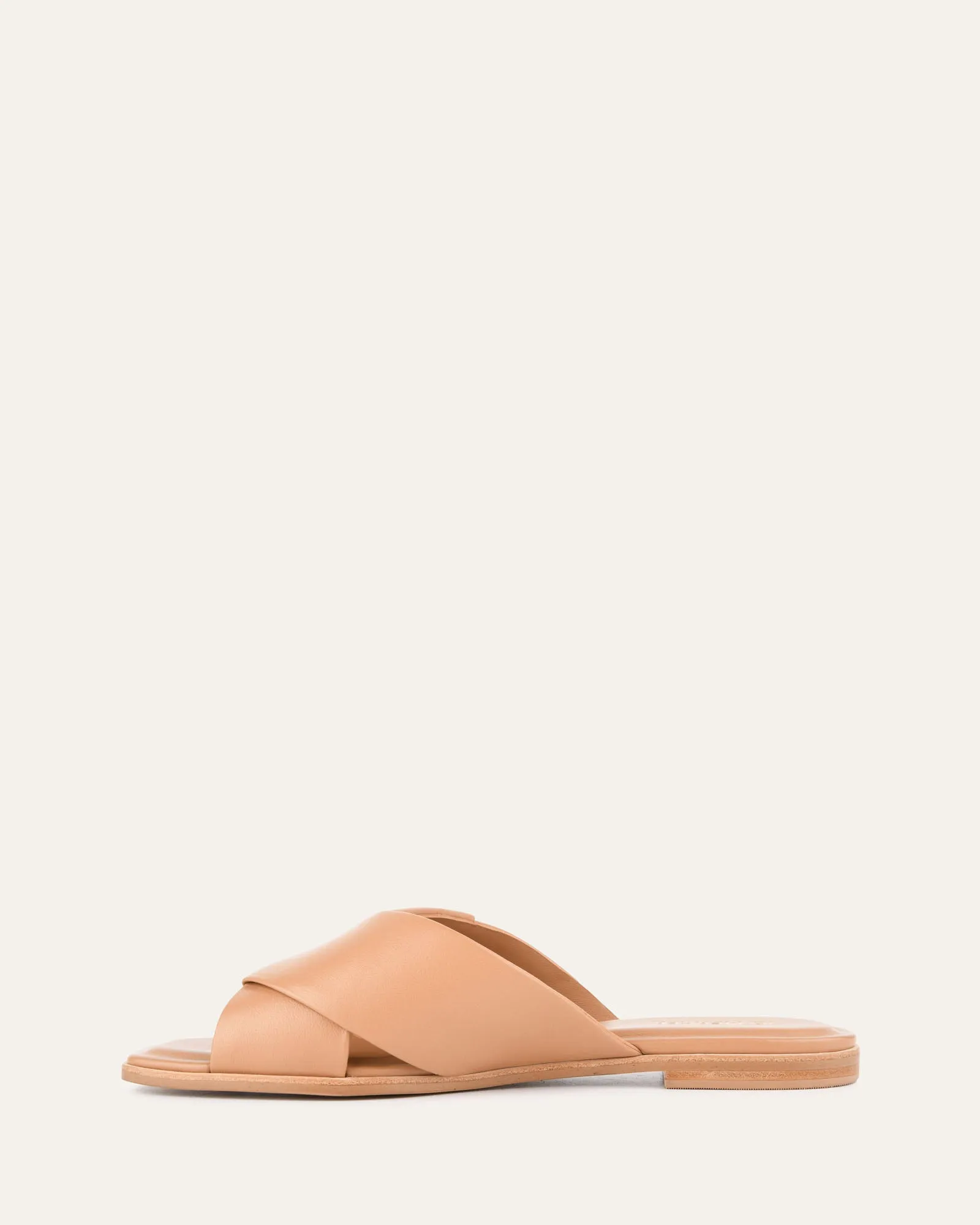 CYRA FLAT SANDALS TOFFEE LEATHER Jo Mercer